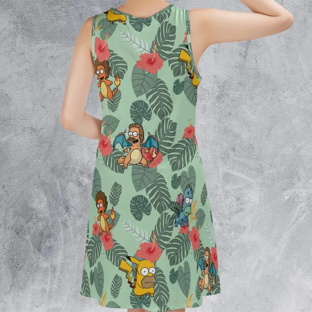 Simpsonmon The Simpsons Pokemon Mashup Sleeveless Dress - 3