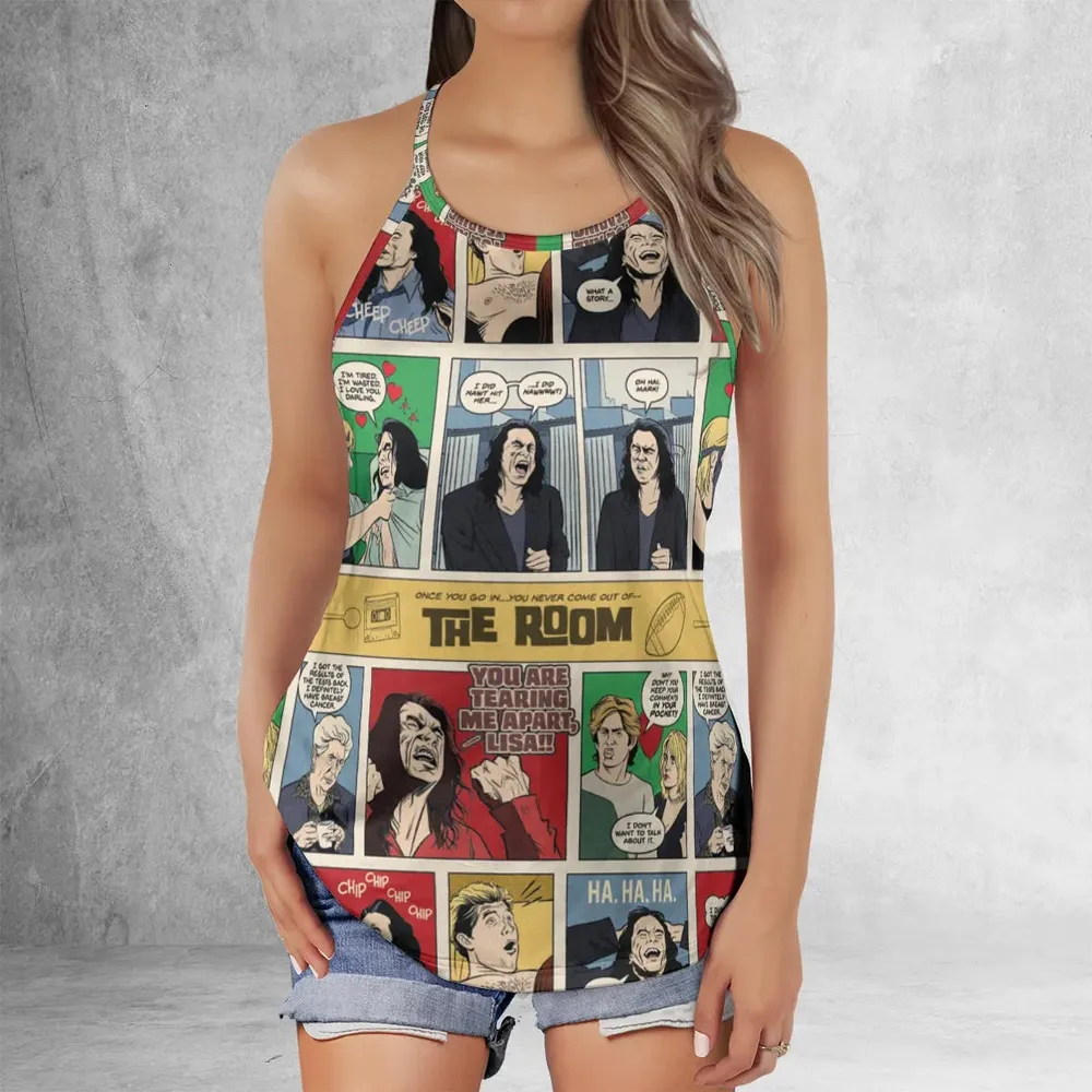 The Room Comic Style Criss Cross Tank Top - 2