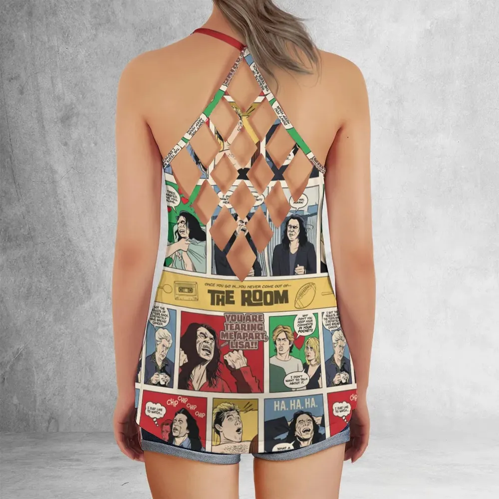 The Room Comic Style Criss Cross Tank Top - 3