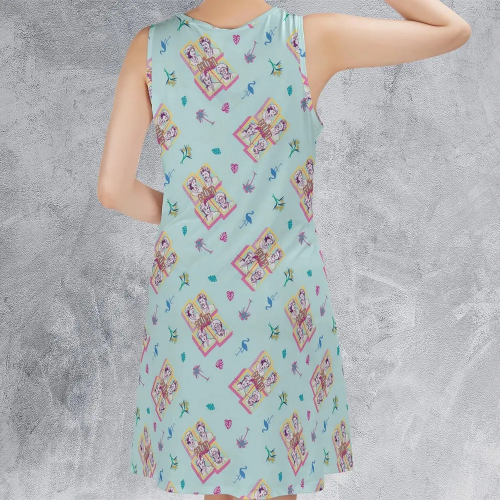 Golden Girls Patterned Sleeveless Dress - 3