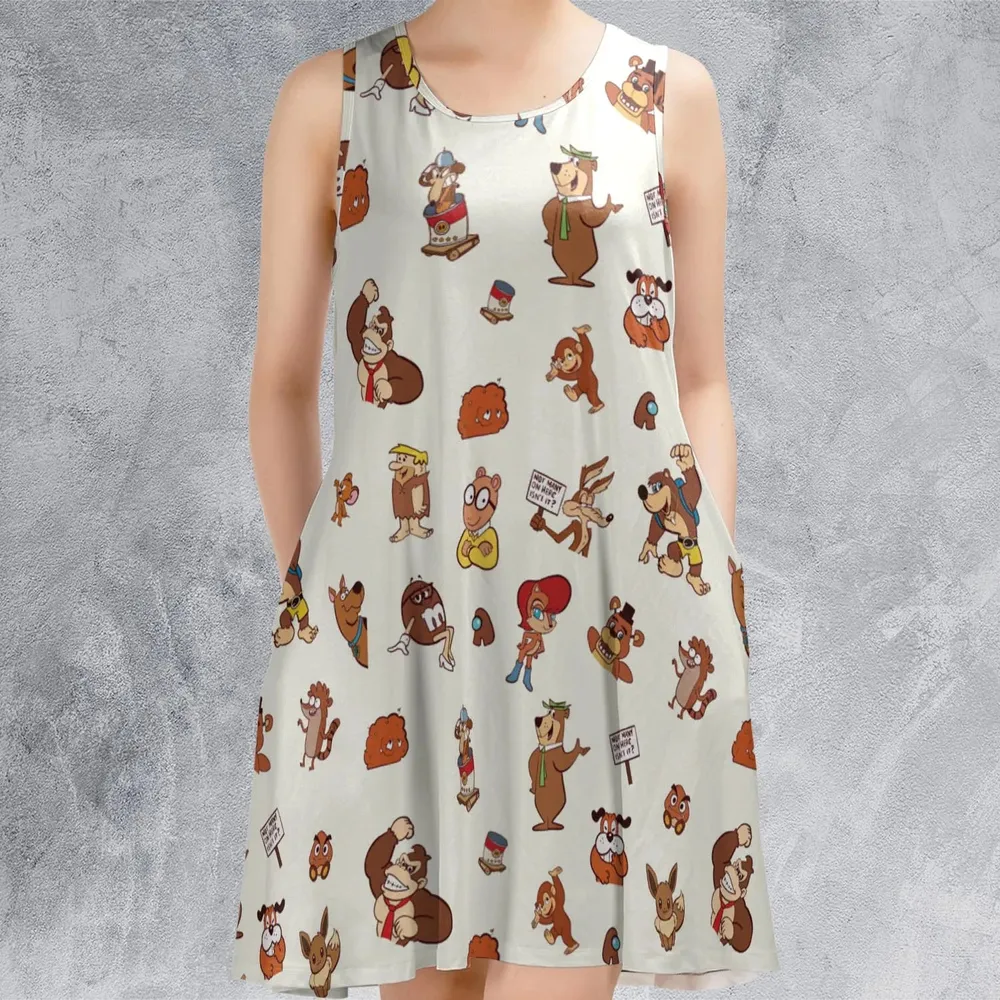 Famous Cartoon Characters in Brown Sleeveless Dress - 2