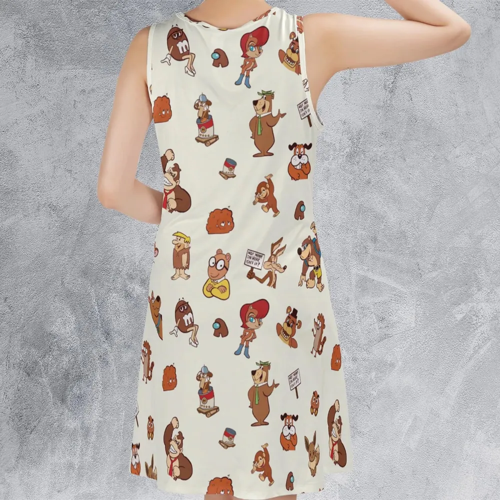 Famous Cartoon Characters in Brown Sleeveless Dress - 3