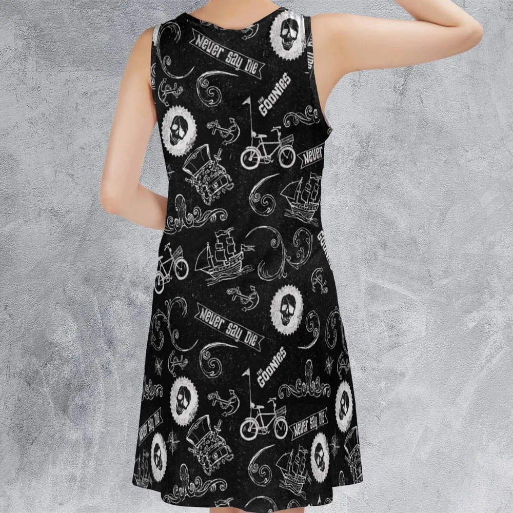 Never Say Die The Goonies Pattern Sleeveless Dress - 3