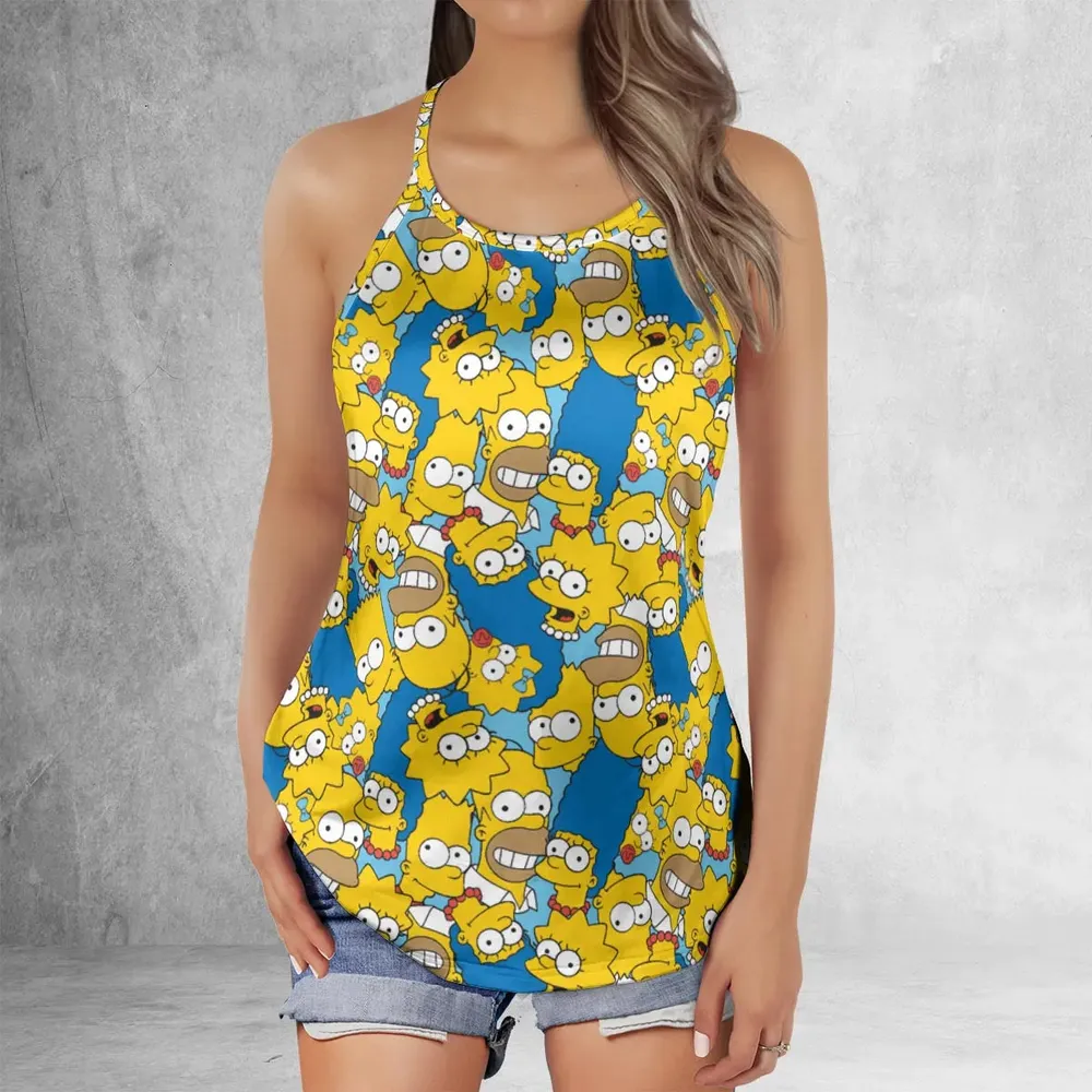 Head Toss The Simpson Characters Criss Cross Tank Top - 2