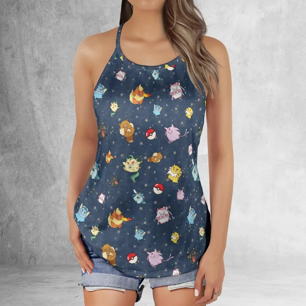 Gengar as Eevee The Eeveelutions Pokemon Criss Cross Tank Top - 2