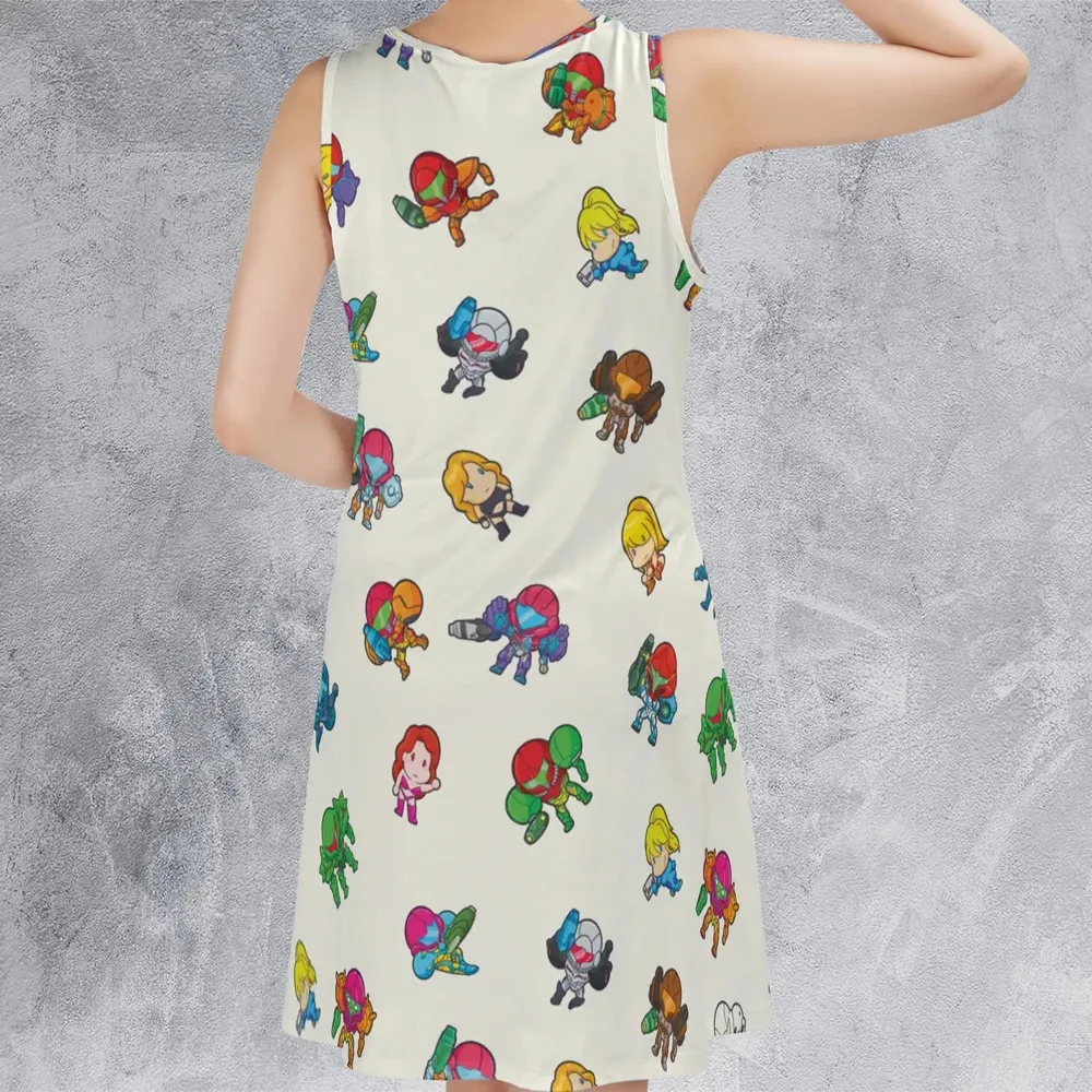 The Many Suits Of Samus Metroid Pattern Sleeveless Dress - 3