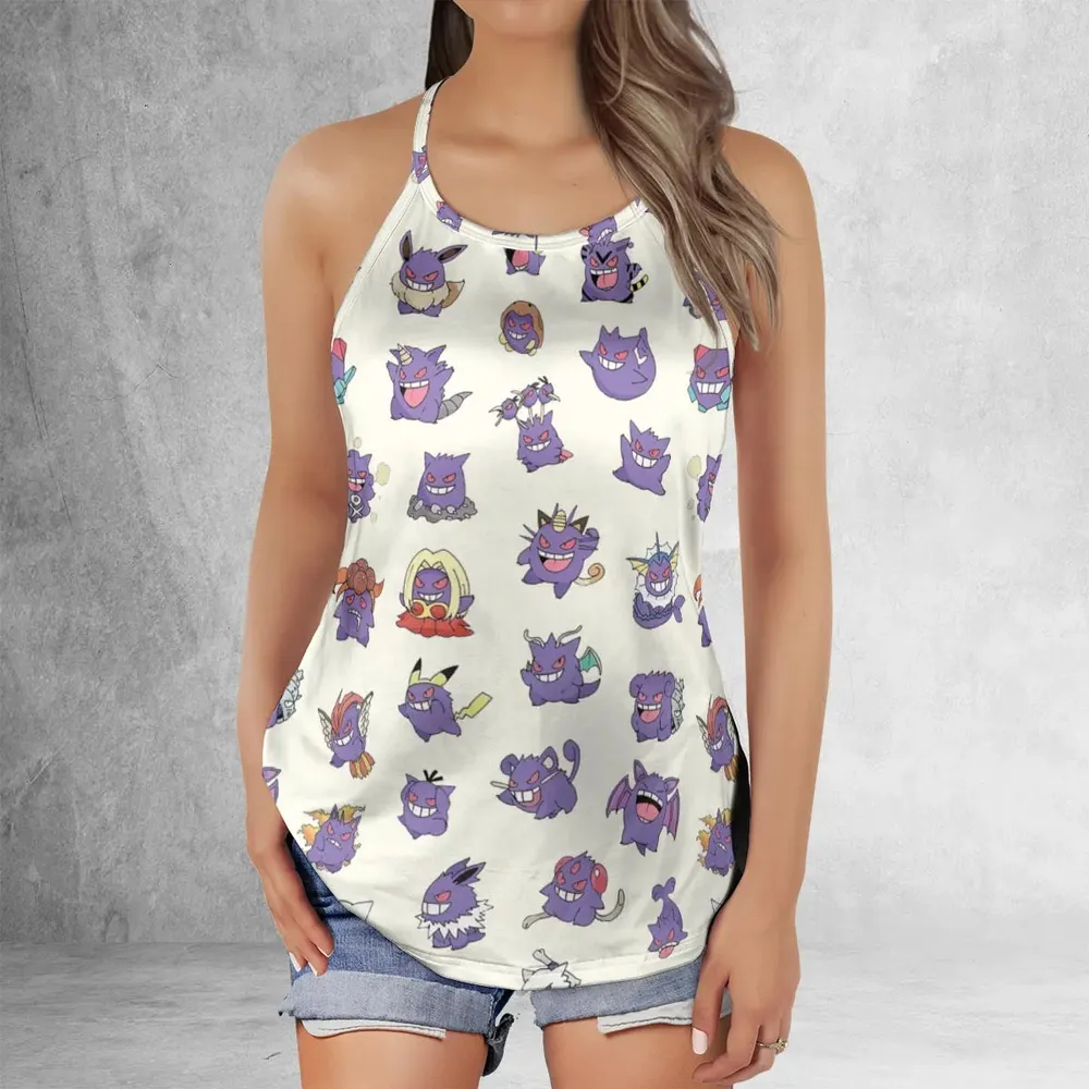 Gengar Cosplay Pokemon Criss Cross Tank Top - 2
