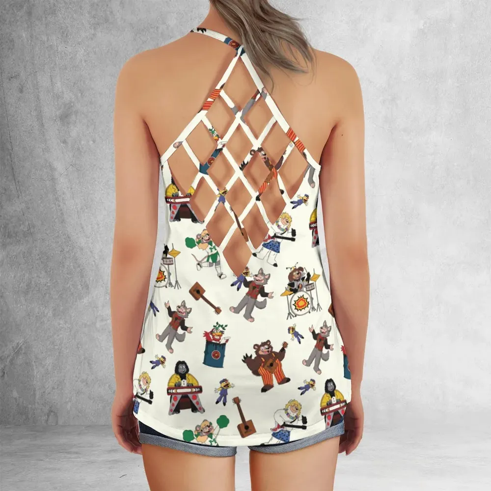 The Rock-afire Explosion Pattern Criss Cross Tank Top - 3