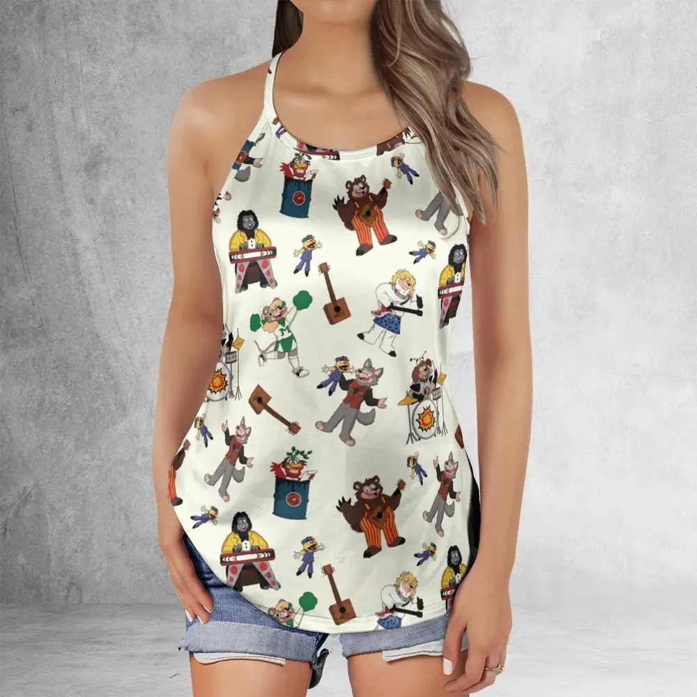 The Rock-afire Explosion Pattern Criss Cross Tank Top - 2