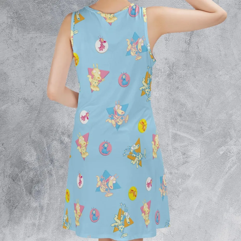Rocko and Spunky Pattern Rocko's Modern Life Sleeveless Dress - 3