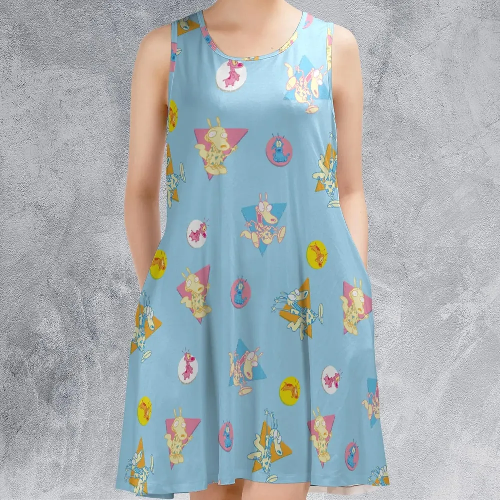 Rocko and Spunky Pattern Rocko's Modern Life Sleeveless Dress - 2