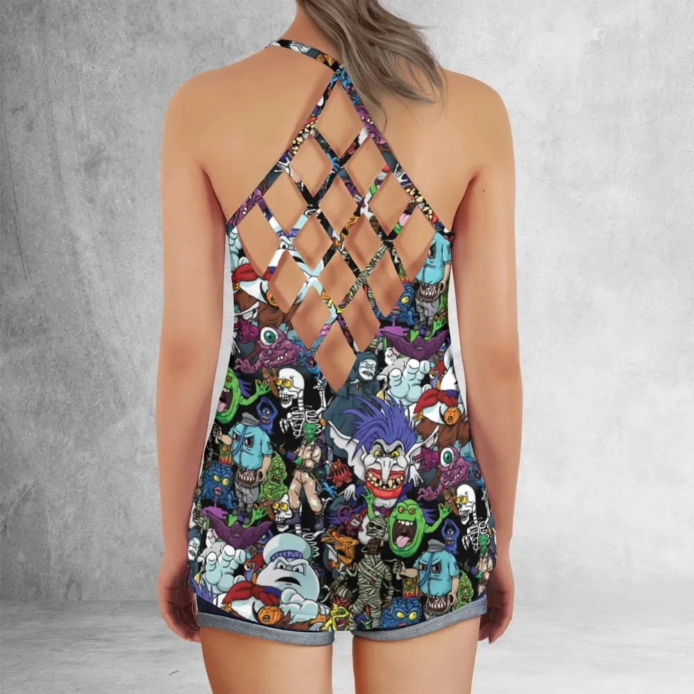 I Ain't Afraid Of No Ghosts Criss Cross Tank Top - 3