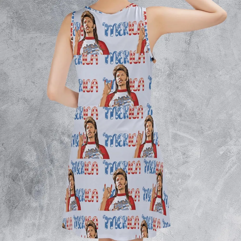 Joe Dirt 'Merica 4th Of July Pattern Sleeveless Dress - 3