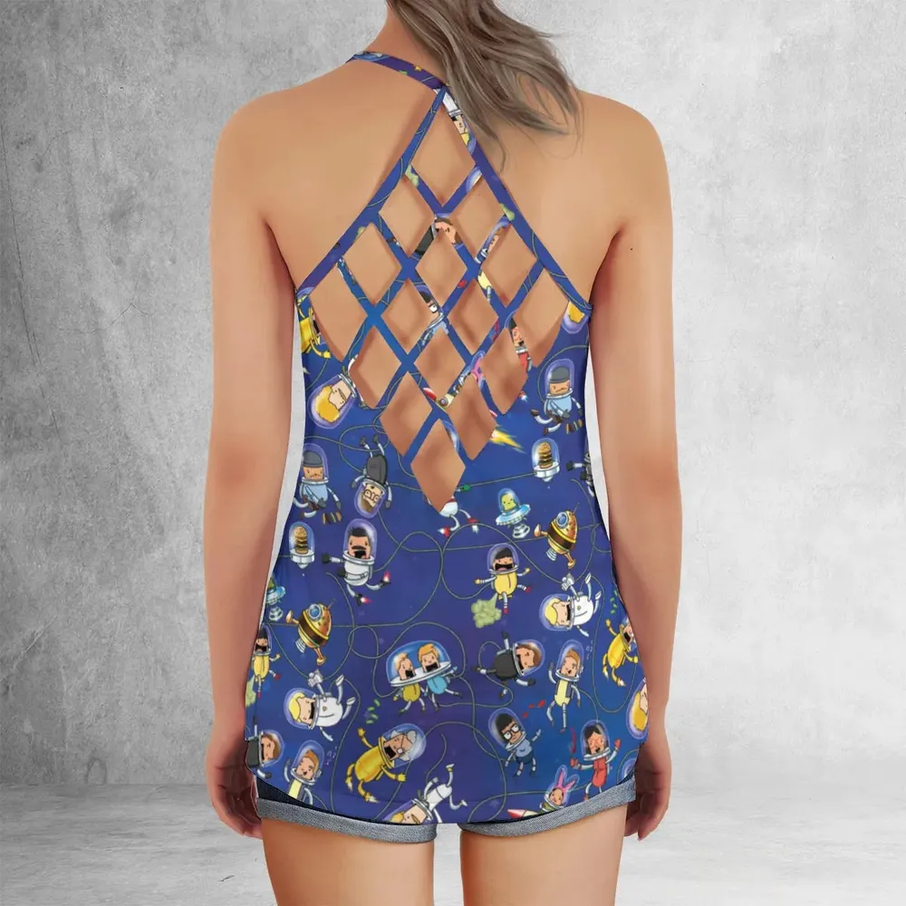 Outer Space Bob's Burgers Criss Cross Tank Top - 3