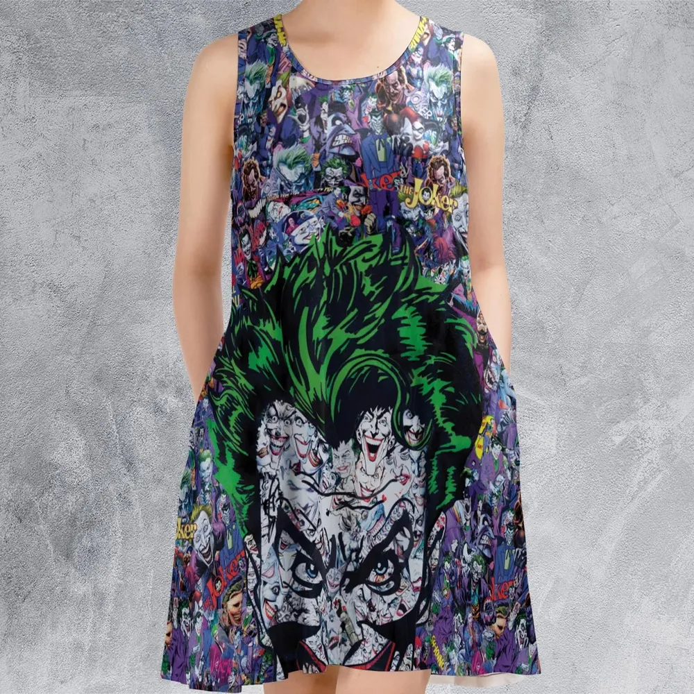 Joker The Most Favourite Characters Pattern Sleeveless Dress - 2