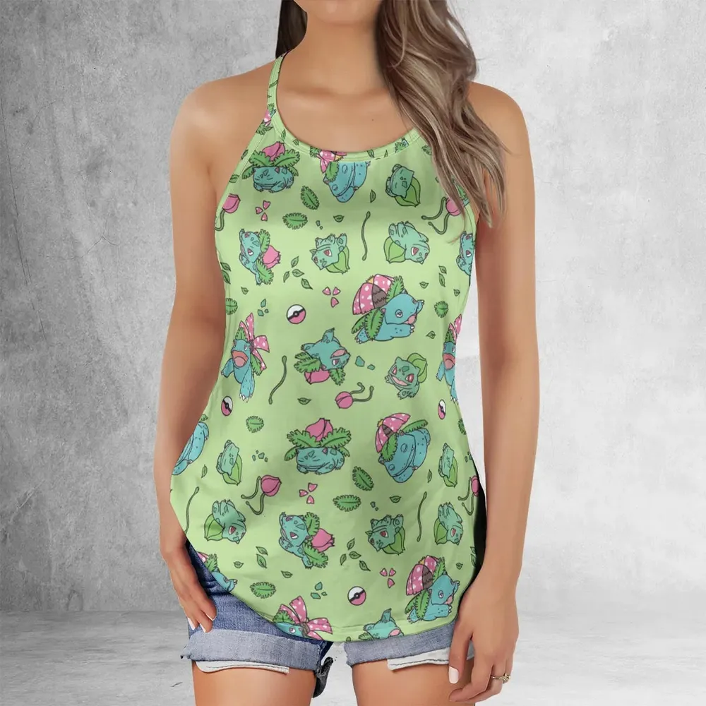 Venusaur Ivysaur and Bulbasaur Pokemon Criss Cross Tank Top - 2