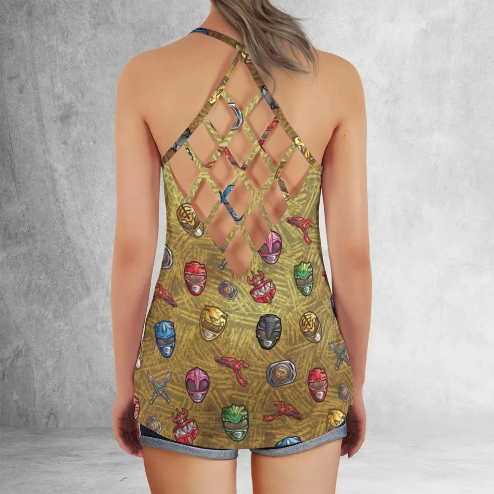 Power Team Mighty Morphin Power Rangers Criss Cross Tank Top - 3
