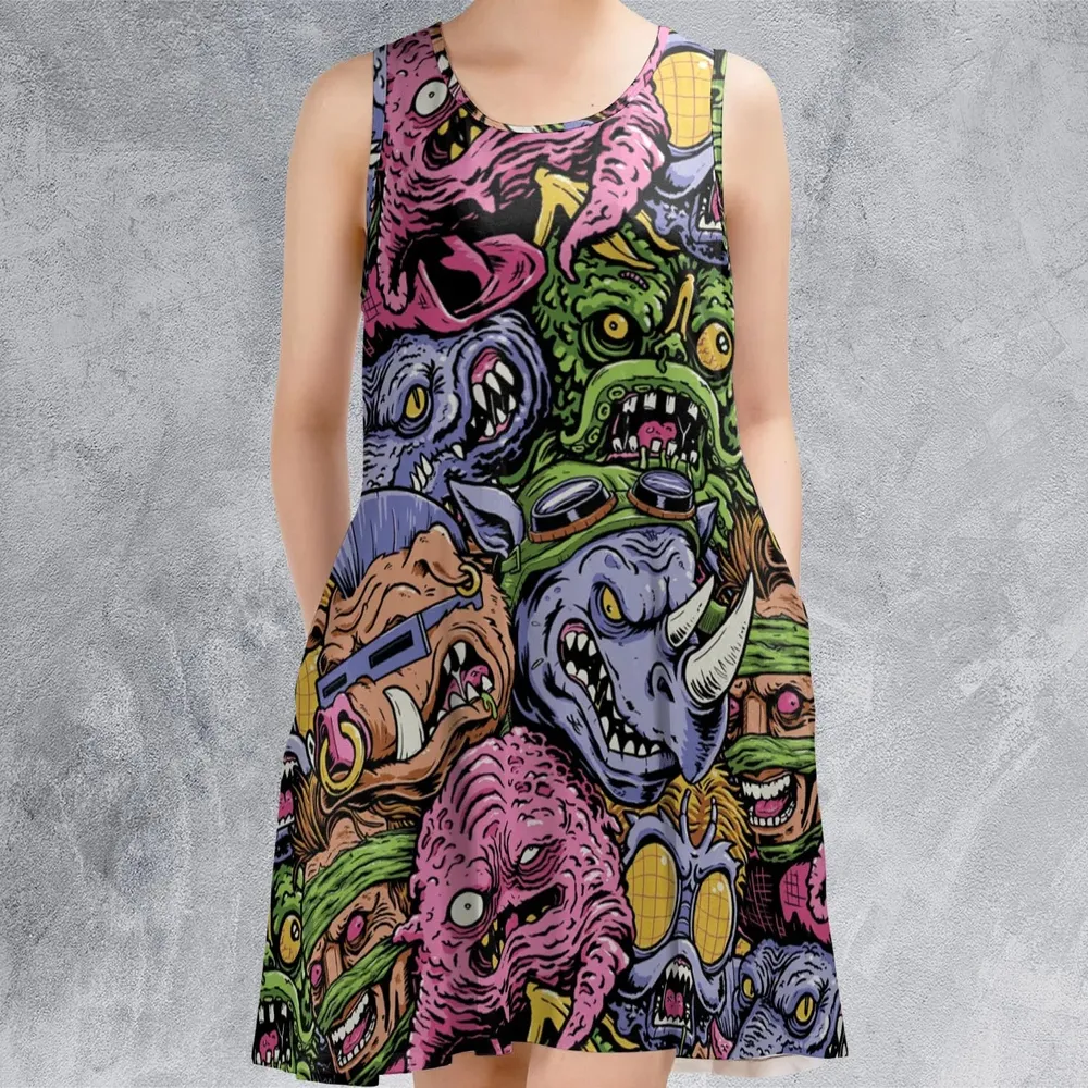 Nostalgic Villains Teenage Mutant Ninja Turtles Sleeveless Dress - 2