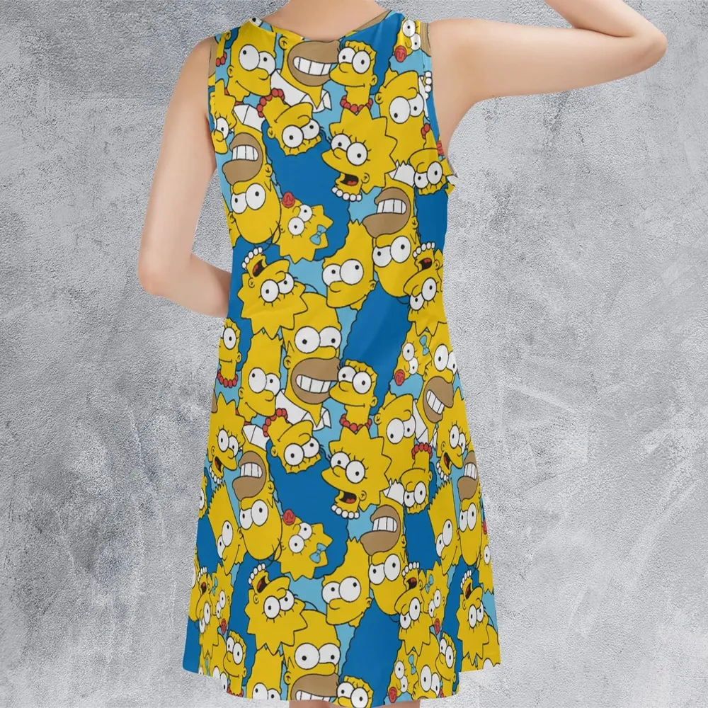 Head Toss The Simpson Characters Sleeveless Dress - 3