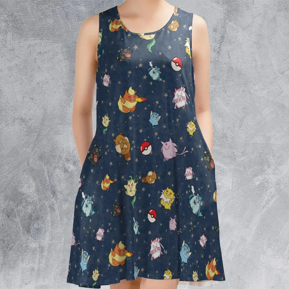 Gengar as Eevee The Eeveelutions Pokemon Sleeveless Dress - 2