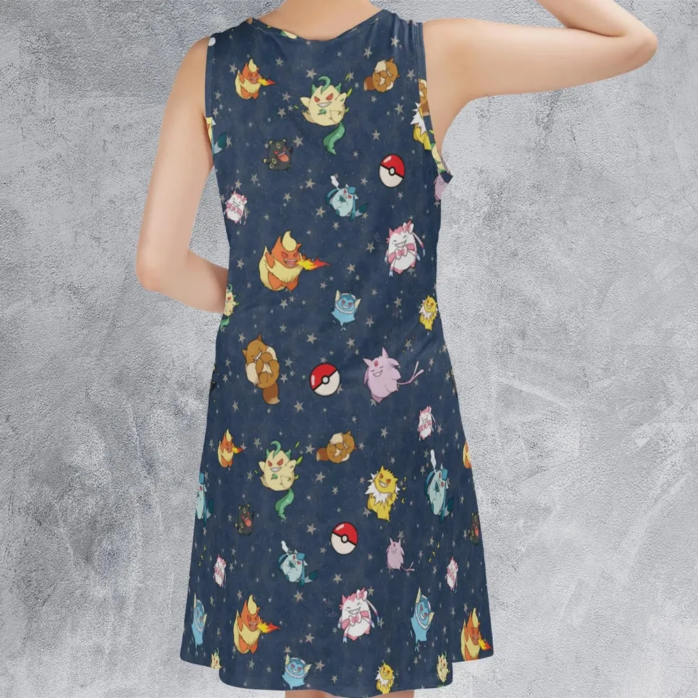 Gengar as Eevee The Eeveelutions Pokemon Sleeveless Dress - 3