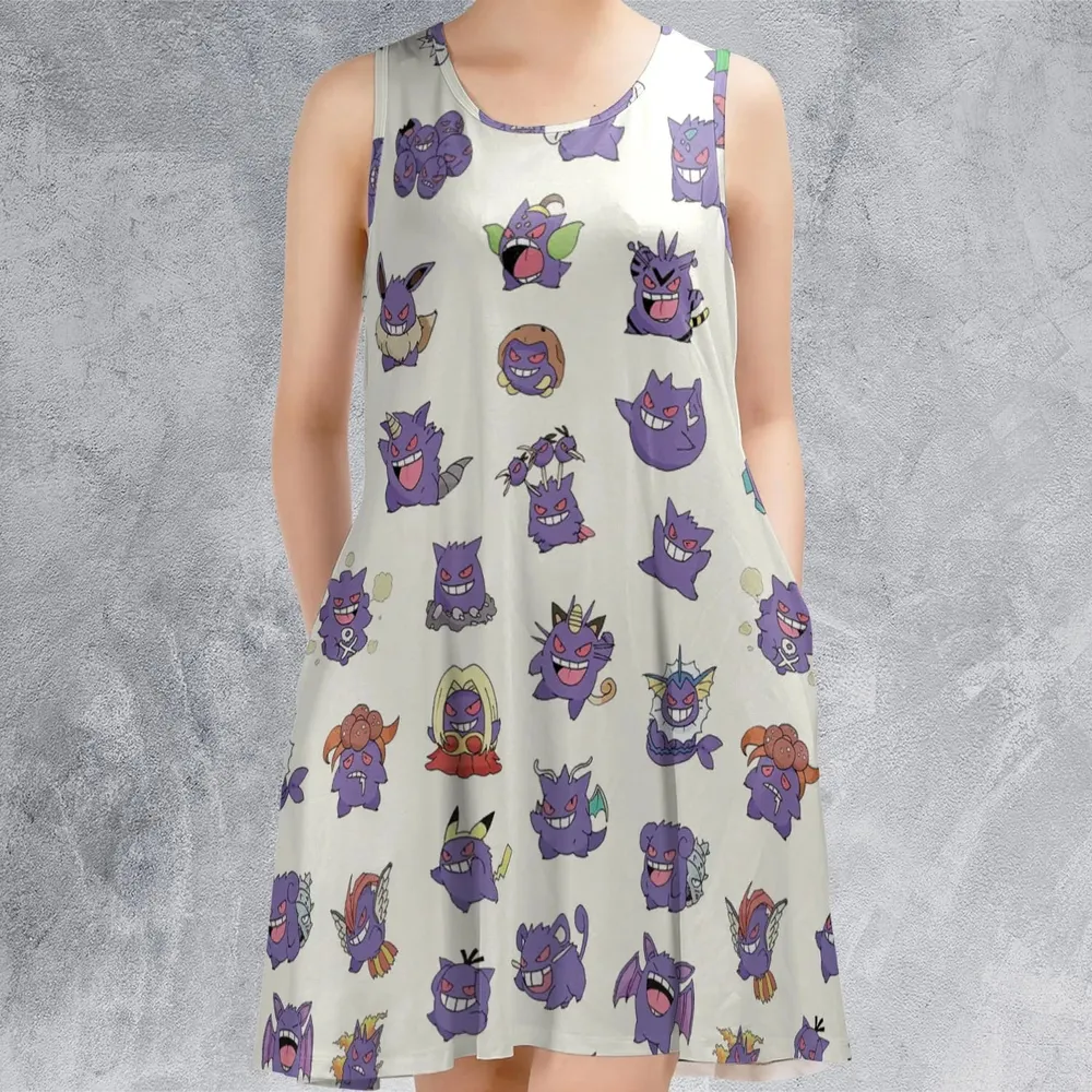 Gengar Cosplay Pokemon Sleeveless Dress - 2