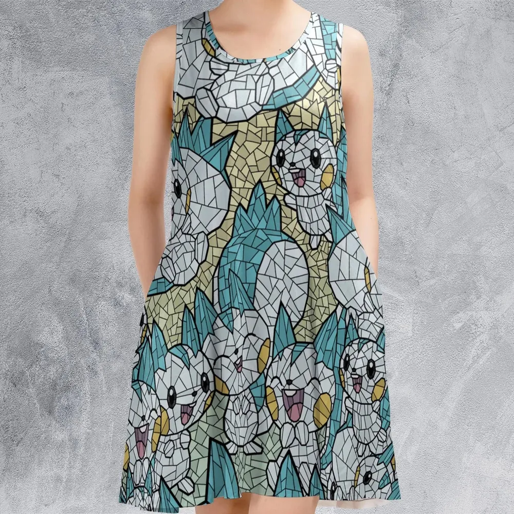 Pachirisu Stained Glass Pokemon Sleeveless Dress - 2