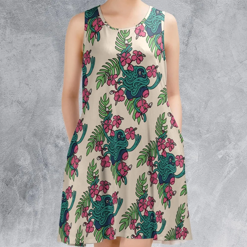 Tropical Tangrowth Pokemon Sleeveless Dress - 2