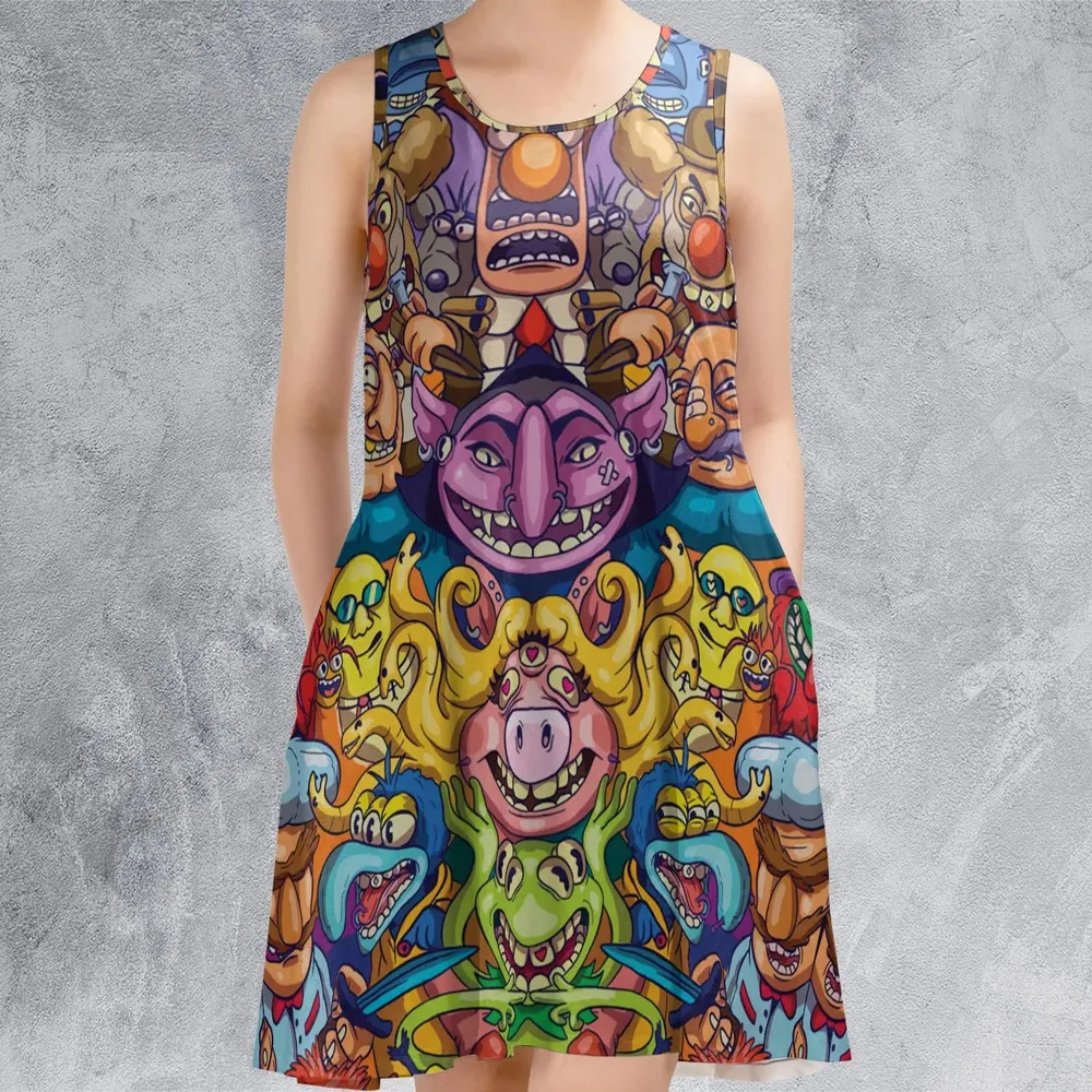 Monster Muppets The Muppets Characters Sleeveless Dress - 2