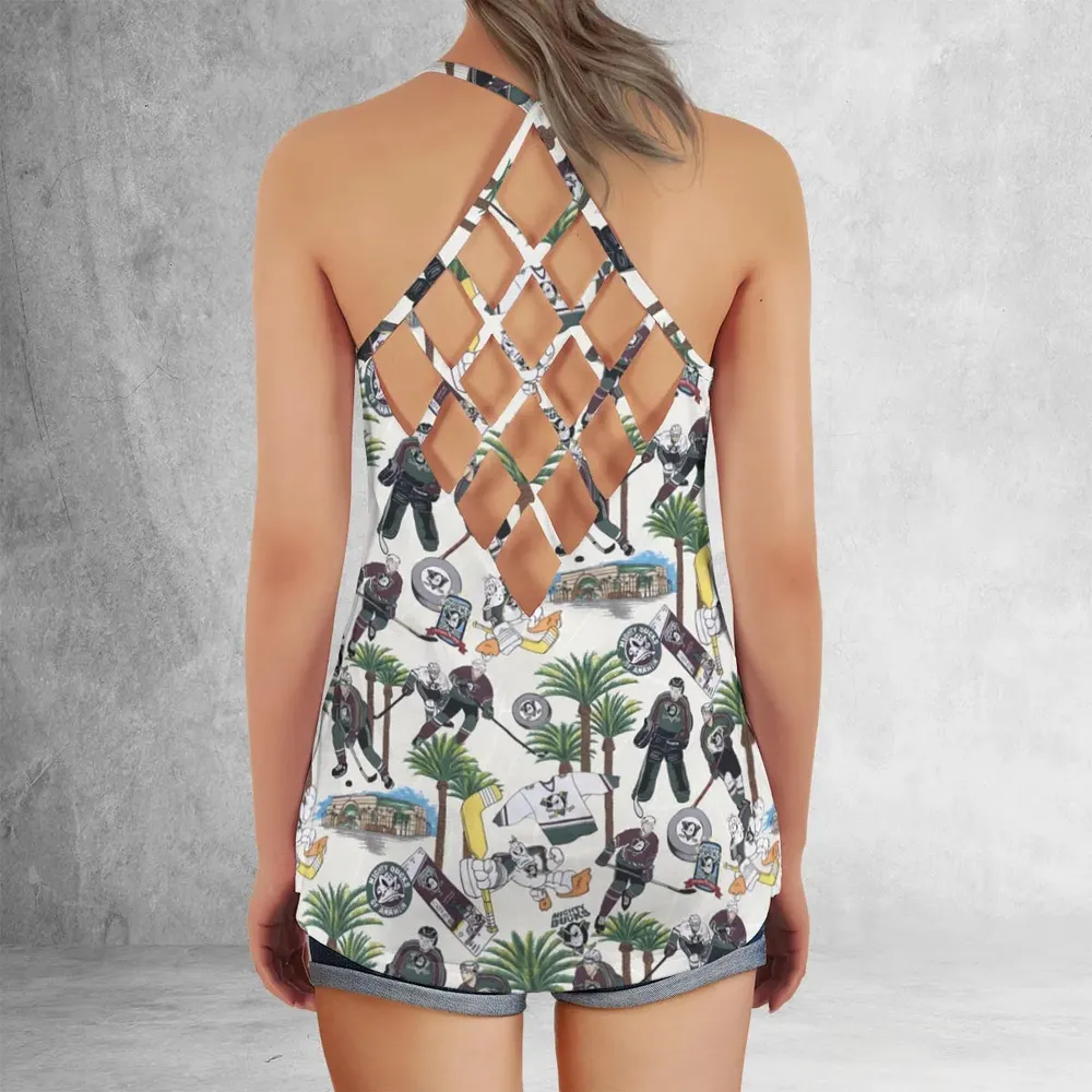 Hockey Mighty Ducks Players Criss Cross Tank Top - 3
