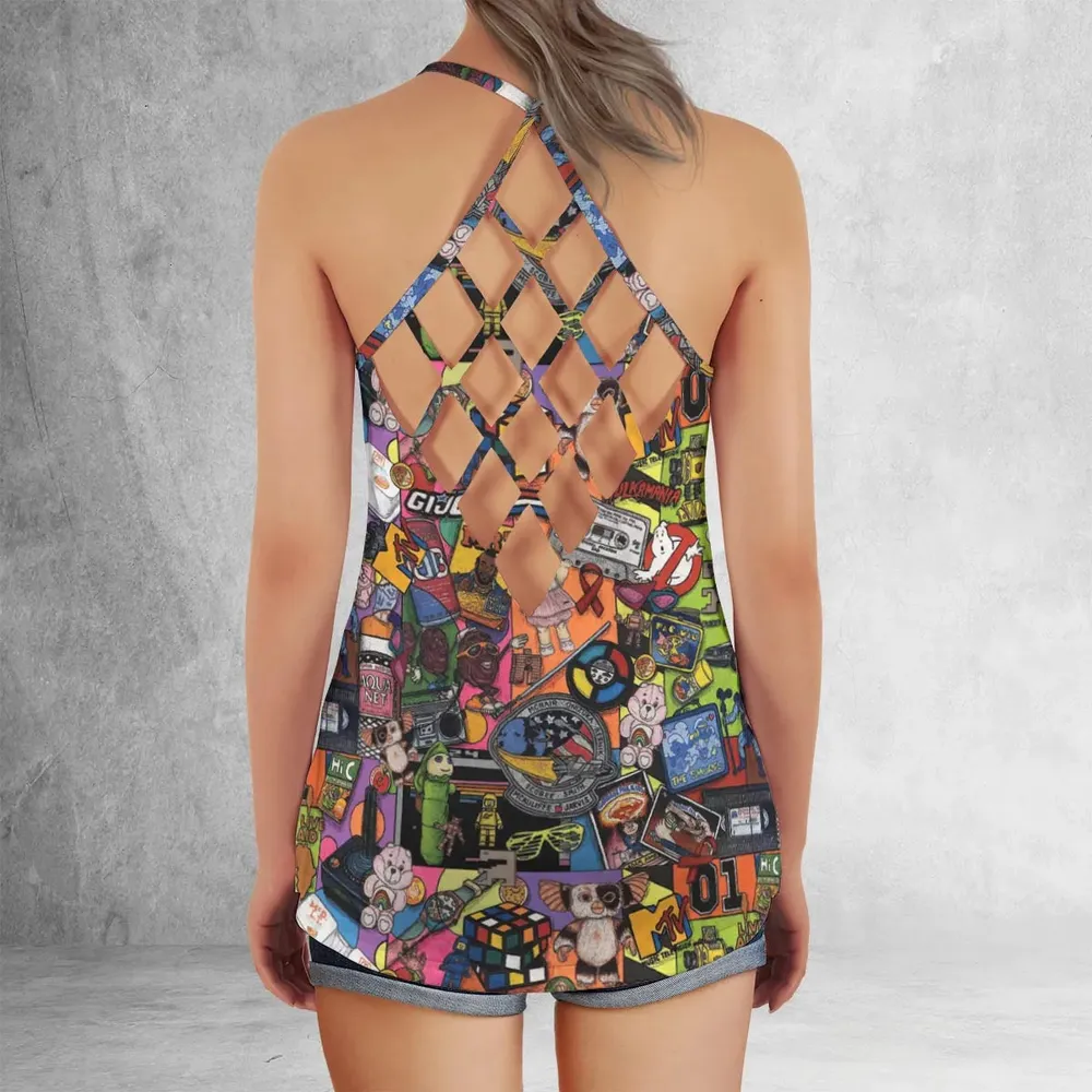 The 1980's. The Decade Of Greed Criss Cross Tank Top - 3