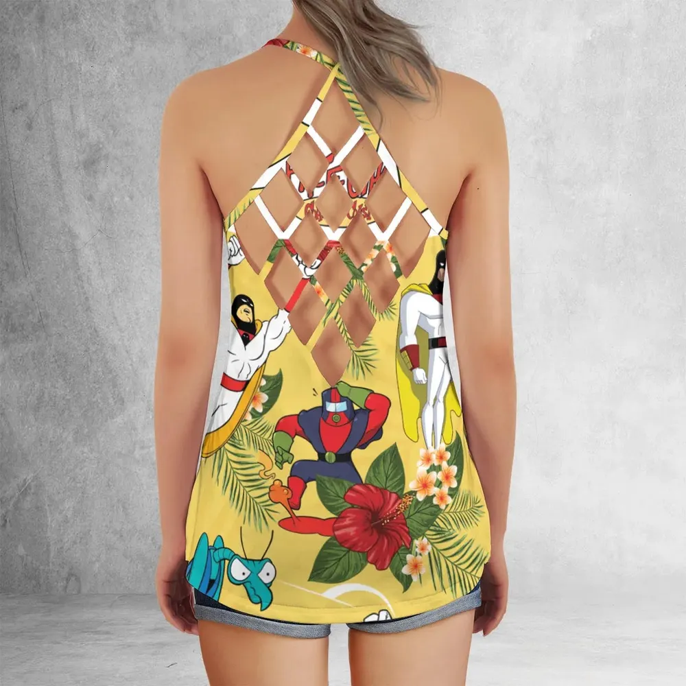 Space Ghost Coast to Coast Characters Criss Cross Tank Top - 3