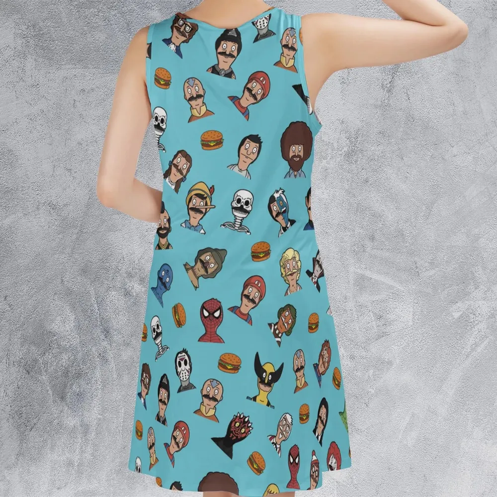 Many Faces of Bob's Burger Sleeveless Dress - 3