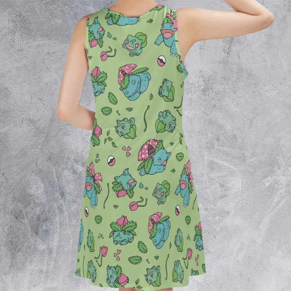 Venusaur Ivysaur and Bulbasaur Pokemon Sleeveless Dress - 3