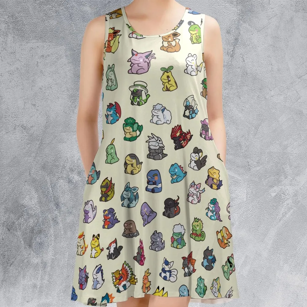 Pokemon In Substitute Style Sleeveless Dress - 2