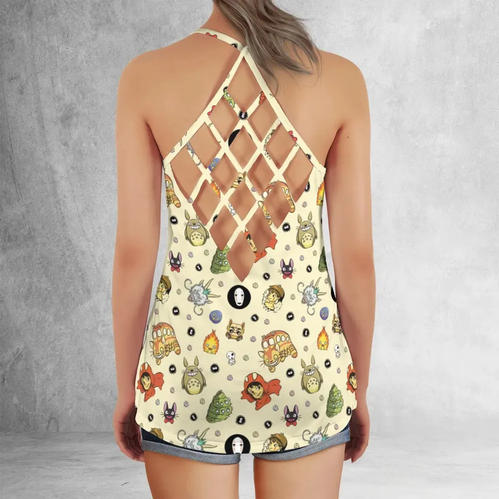 Ghiblipalooza Ghibli Themed Criss Cross Tank Top - 3