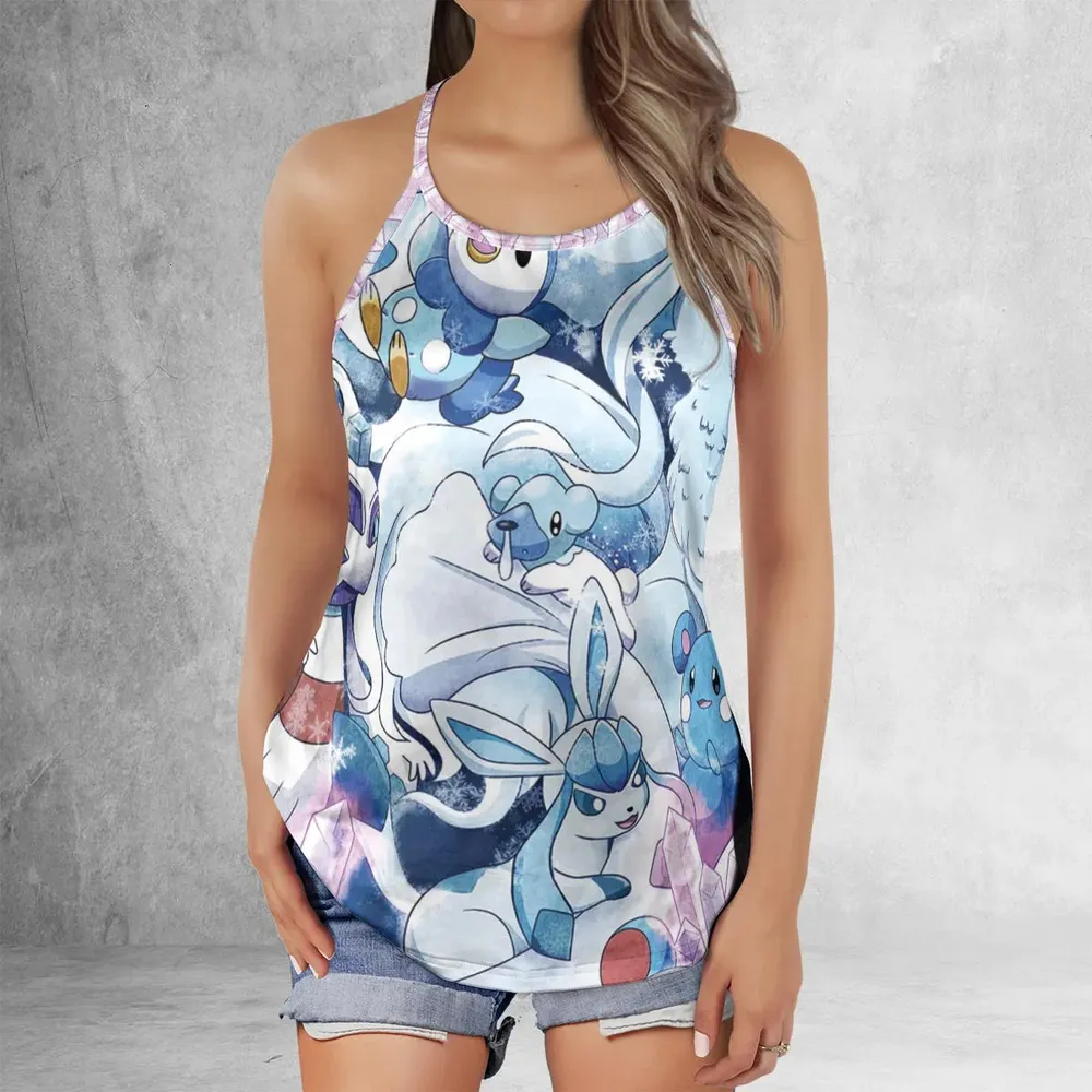 Winter Friends Pokemon Pattern Criss Cross Tank Top - 2