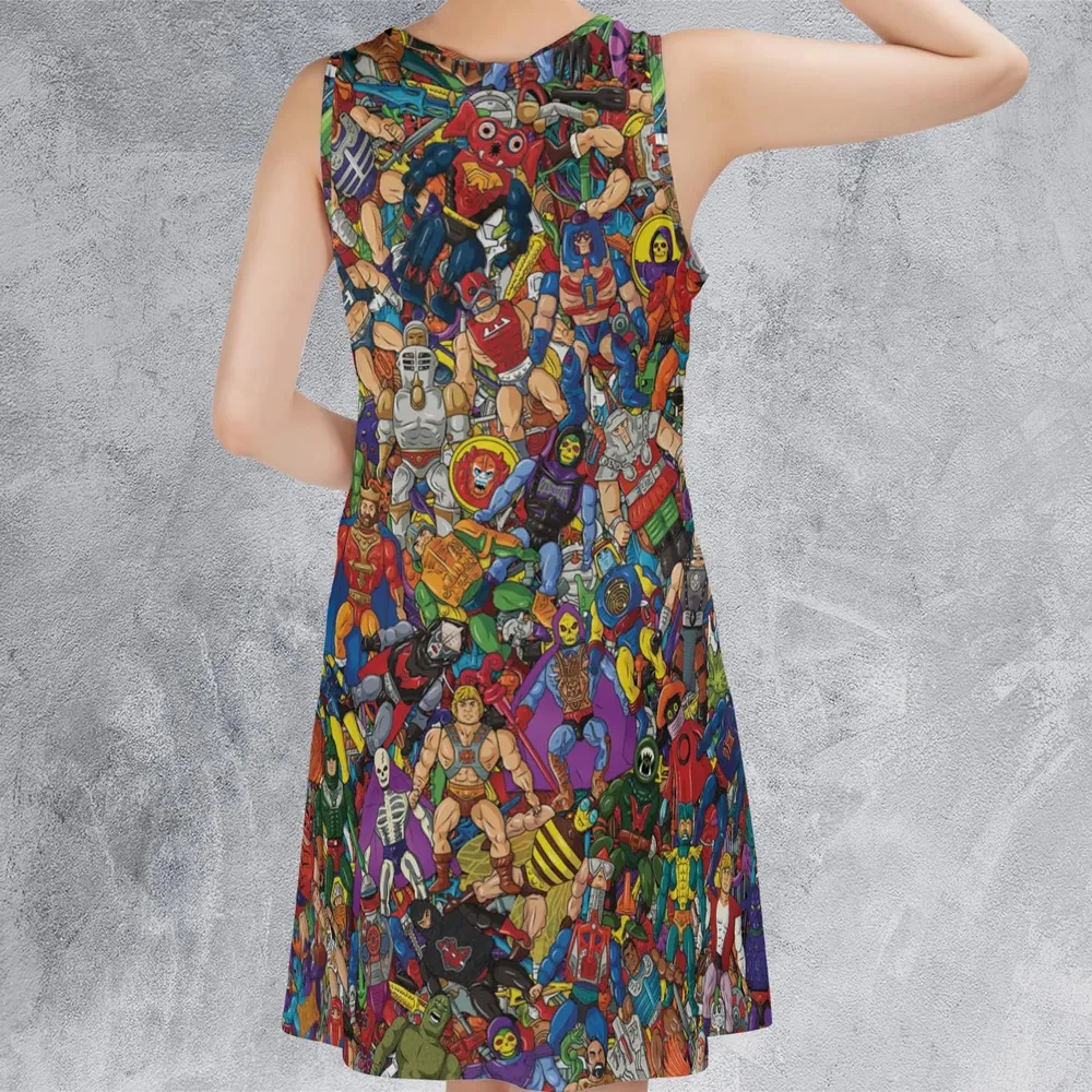 MOTU's Characters Figure Pattern He-man and The Masters of The Universe Sleeveless Dress - 3