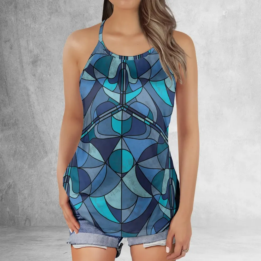 Stained Glass Monster RPG Criss Cross Tank Top - 2