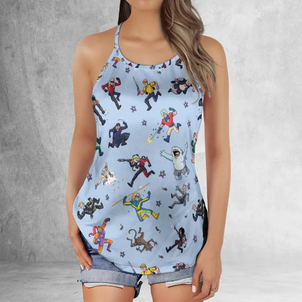The Suicide Squad Pattern Criss Cross Tank Top - 2
