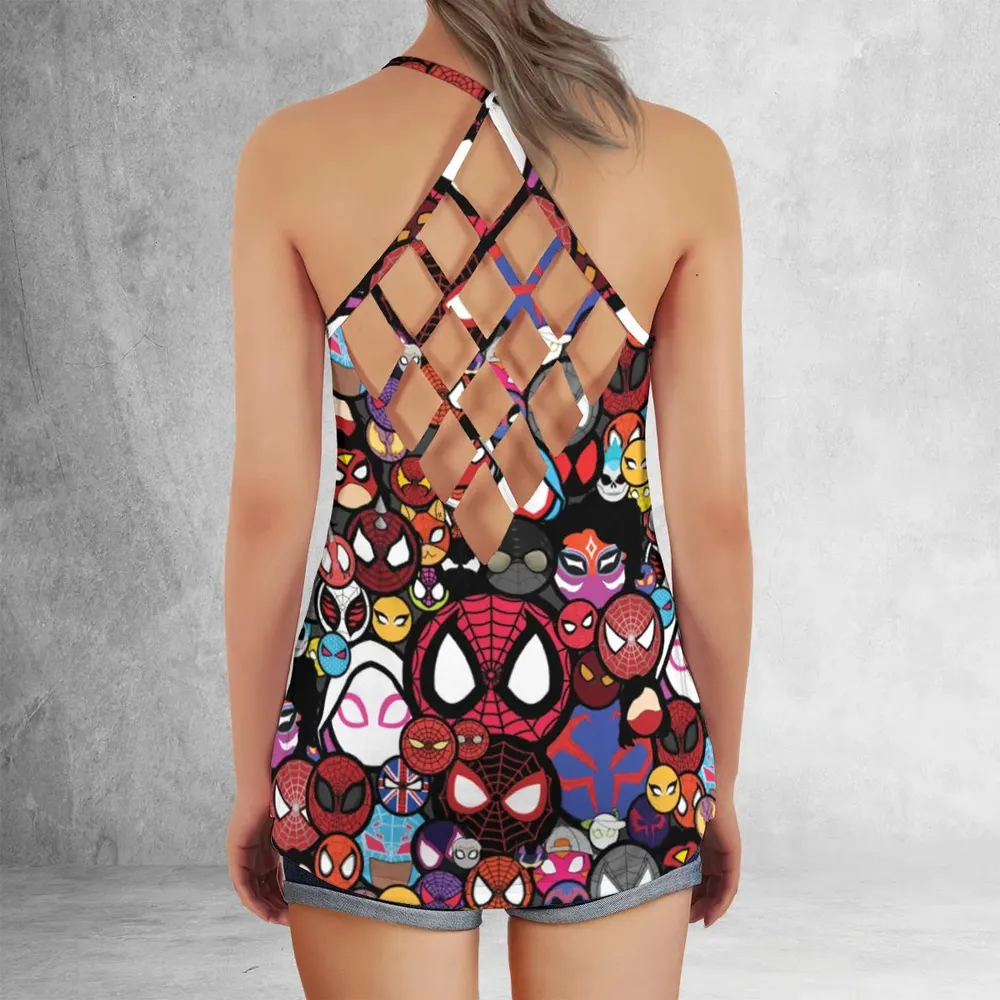 Spide-Mania Spider-Verse Criss Cross Tank Top - 3