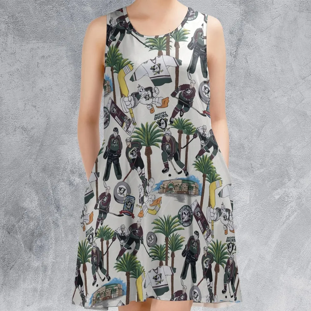 Hockey Mighty Ducks Players Sleeveless Dress - 2