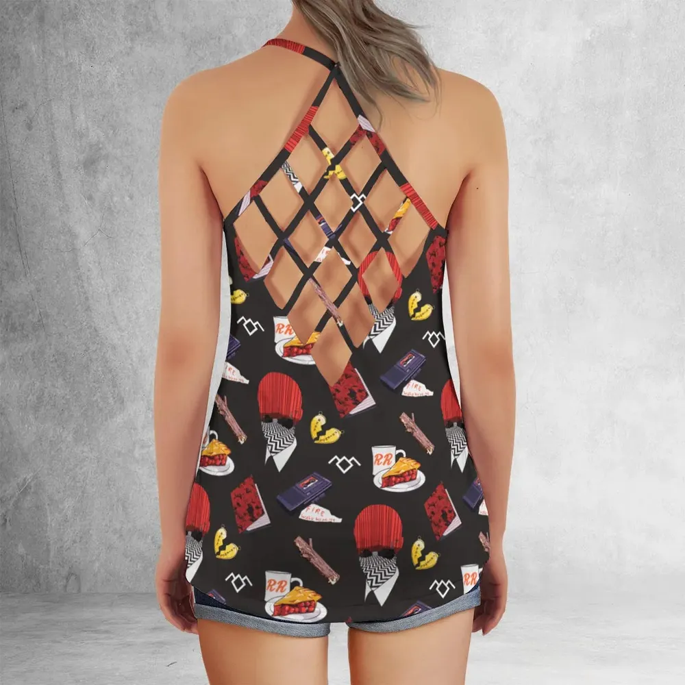 Twin Peaks Pattern Criss Cross Tank Top - 3