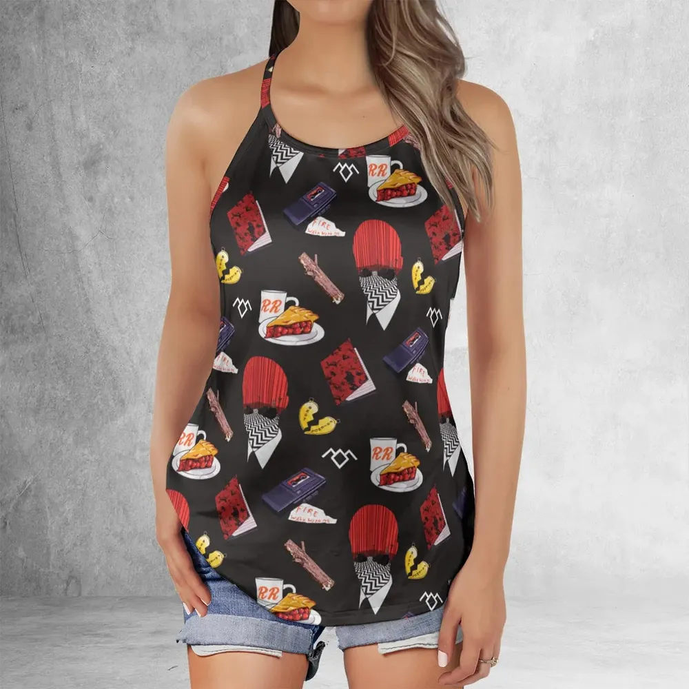 Twin Peaks Pattern Criss Cross Tank Top - 2