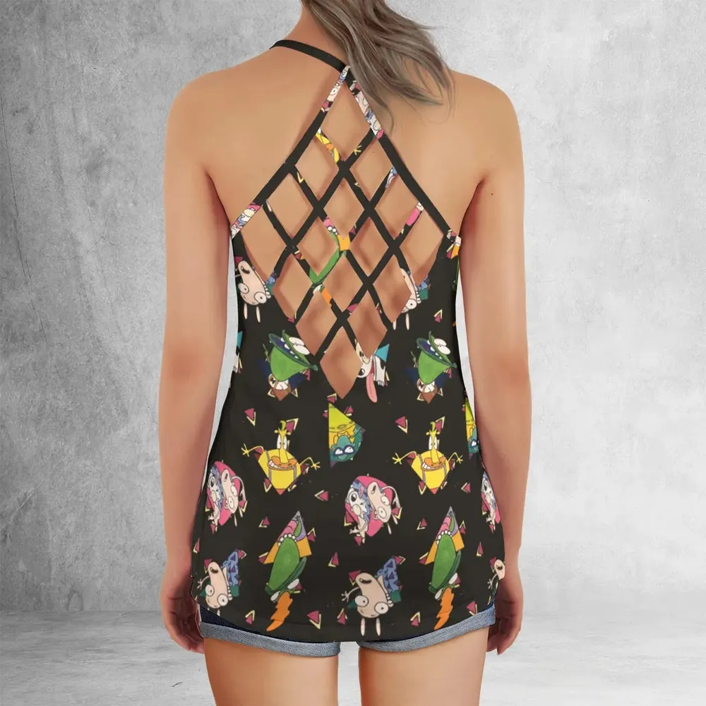 Rocko's Modern Life Pattern Criss Cross Tank Top - 3