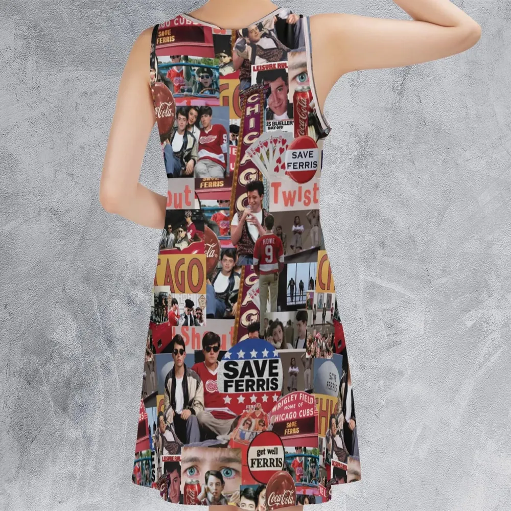 Vintage Aesthetic Ferris Bueller's Day Off Sleeveless Dress - 3