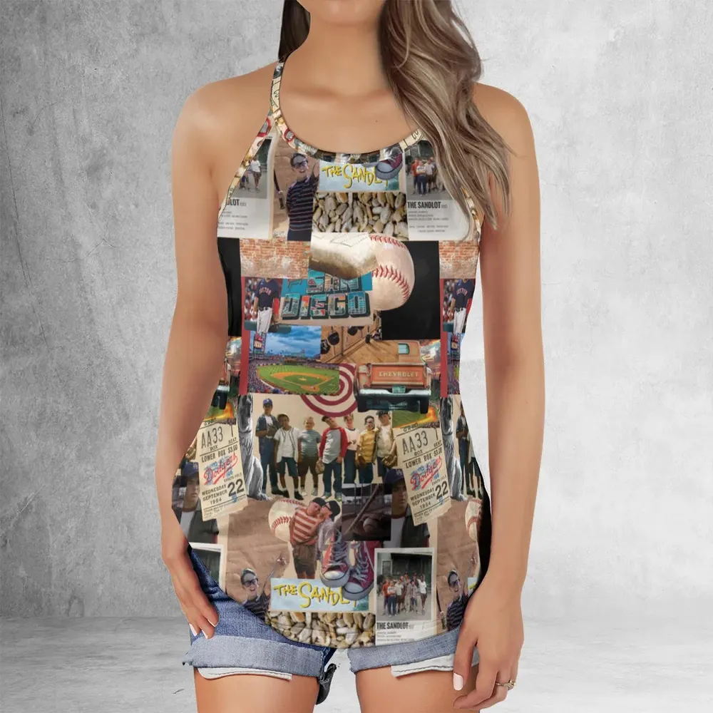 Memorable Baseball Movie Scenes Collage The Sandlot Criss Cross Tank Top - 2