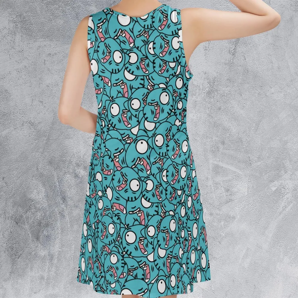 Gumball Watterson Pattern Sleeveless Dress - 3