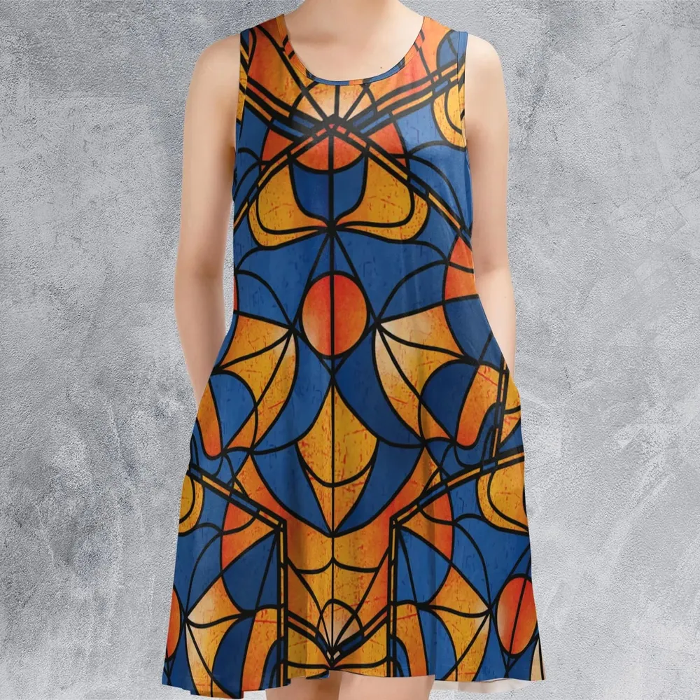 Stained Glass Star Trek Sleeveless Dress - 2