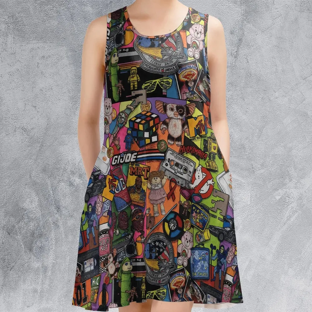 The 1980's. The Decade Of Greed Sleeveless Dress - 2